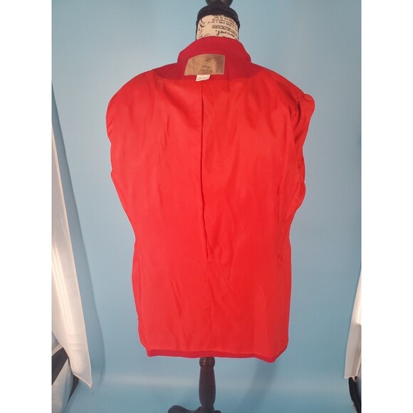 Saville Woolmark Jacket Blazer Red Sz 8 Vintage Lined Single Button Shoulder Pad - Picture 12 of 16